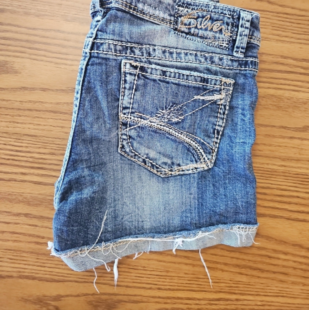 Silver Jean Shorts